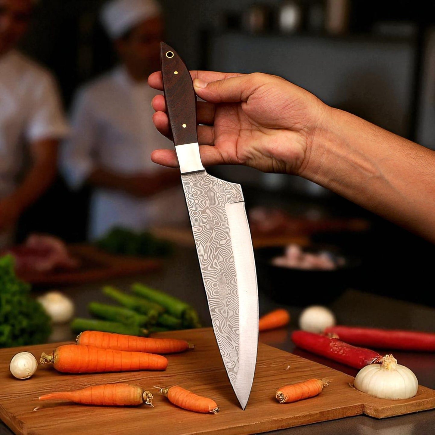 Chef Knife Set Stainless Steel-Damascus Pattern Design Etch