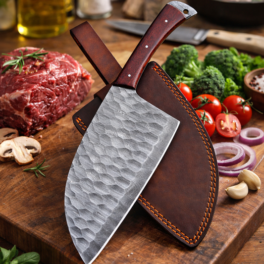 Chef Cleaver Knife Handmade Damascus Steel Mothers Day Gift